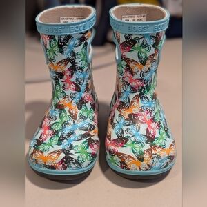 BOGS Kids Toddler Size 6 Teal Butterfly Rain Boots
